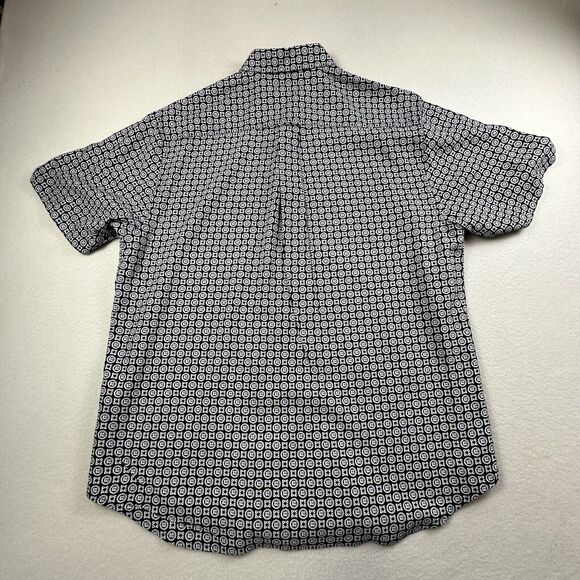 Nat Nast Shirt Men Large Blue Geometric 50 CLOCK CLUB Silk Bowling Hipster Shirt - Picture 4 of 10